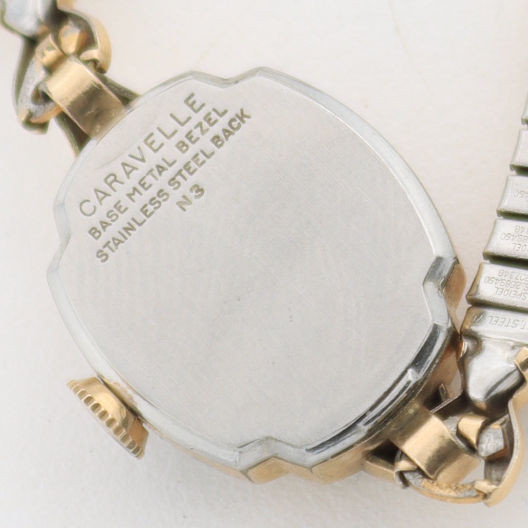 Vintage 1973 Caravelle 3057 Cocktail Ladies Mechanical Wristwatch 6UA Gold Tone
