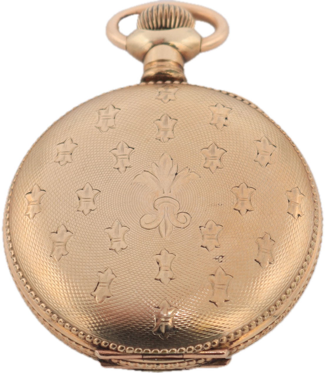 Antique 0s 1907 Waltham Beaded 13 Jewel Hunter Pocket Watch 161 14k GF USA