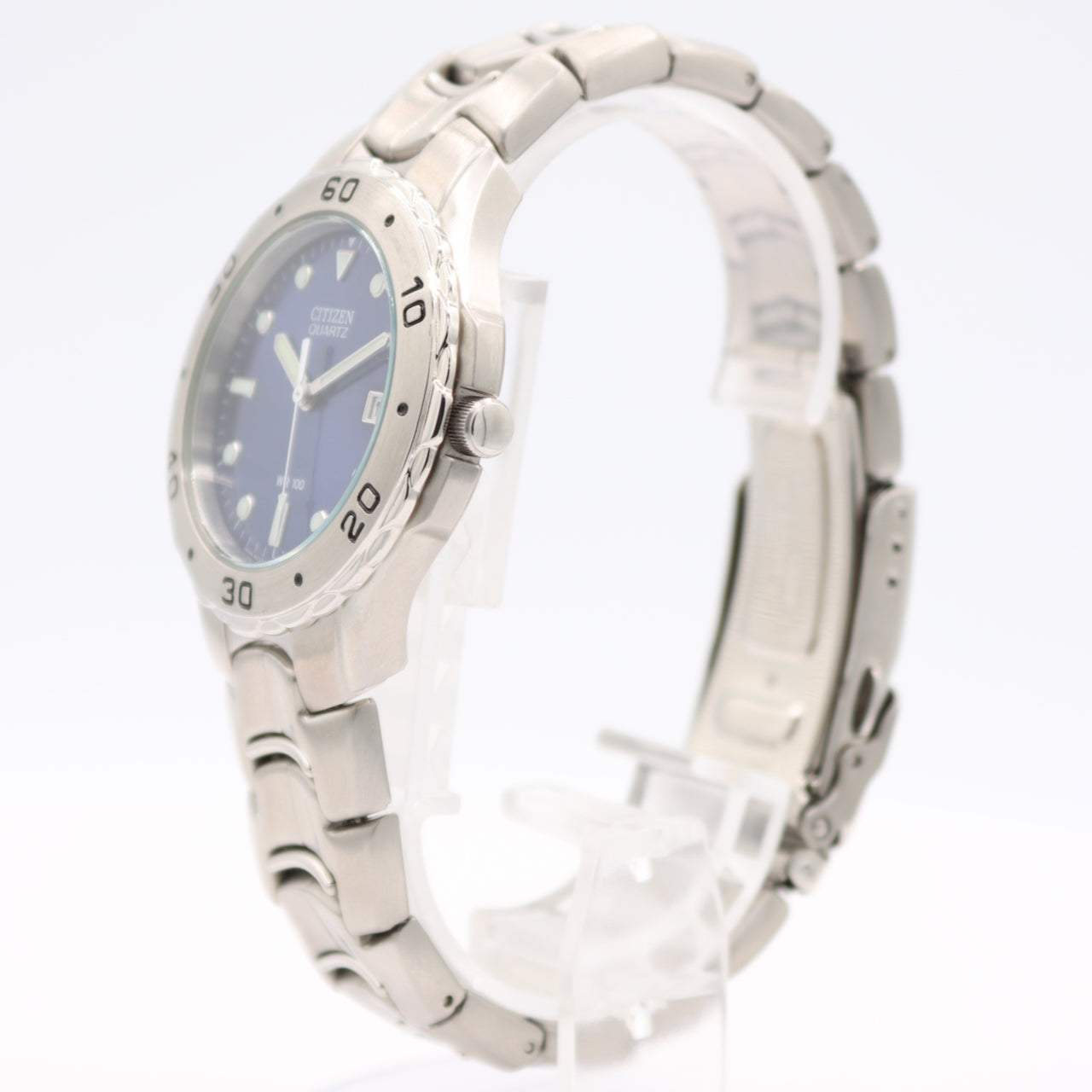 39mm Citizen 2510-S92308 Blue Dial Date Men's Quartz Wristwatch Steel With Box