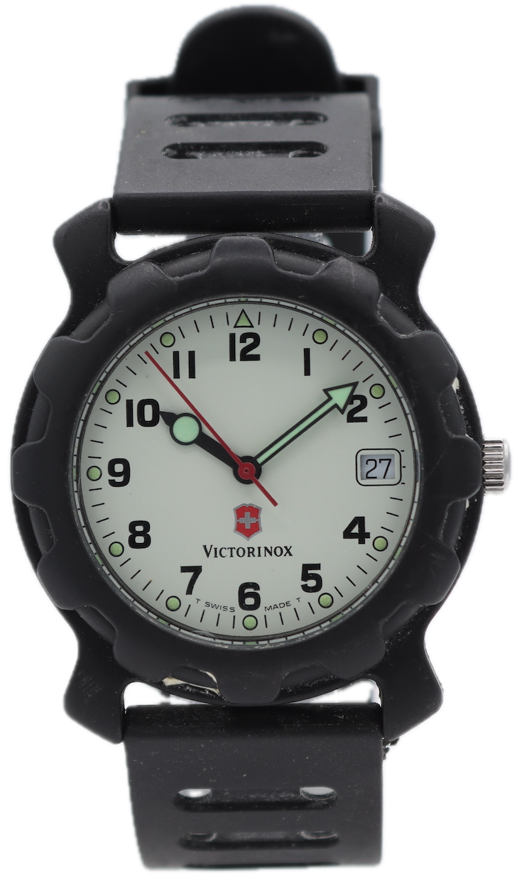 Vintage Victorinox Diver Date Men's Quartz Wristwatch Swiss Plastic & Steel