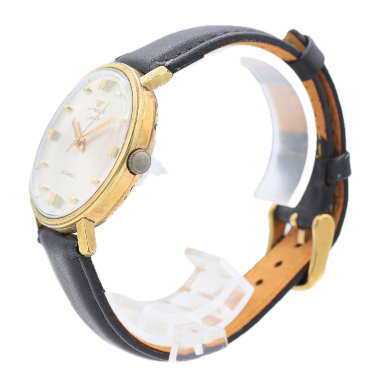 Vintage 34mm Wittnauer Men's Automatic Wristwatch Swiss Gold Tone Running