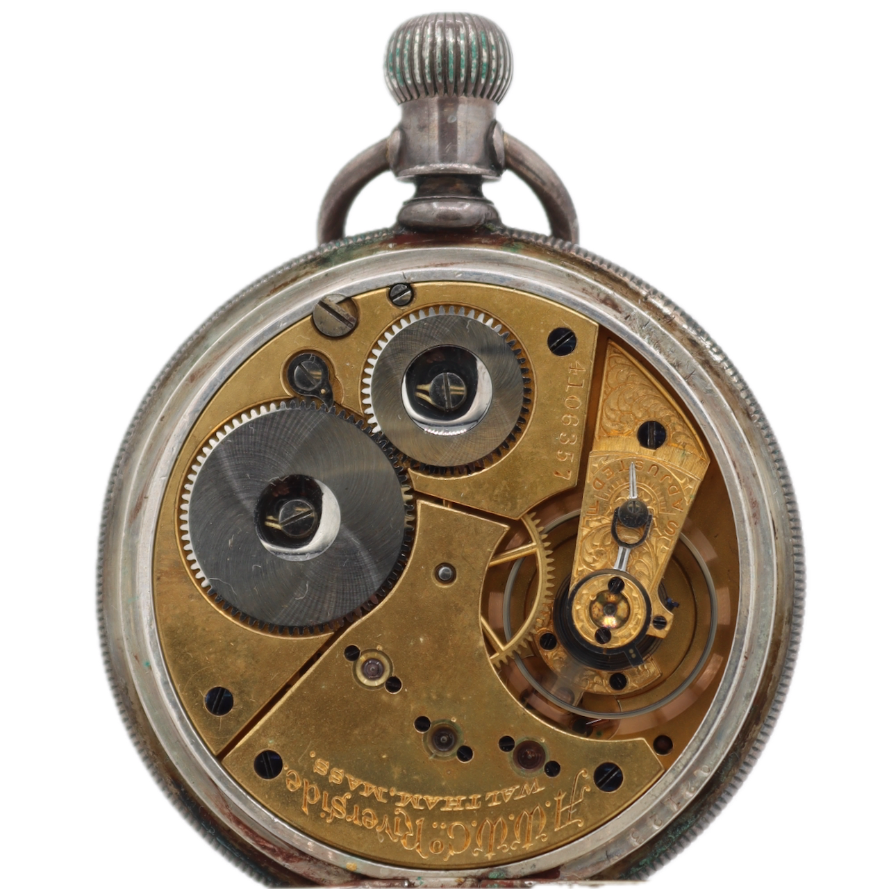 Antique 16s 1890 Waltham 15 Jewel Pocket Watch Riverside Coin Silver USA