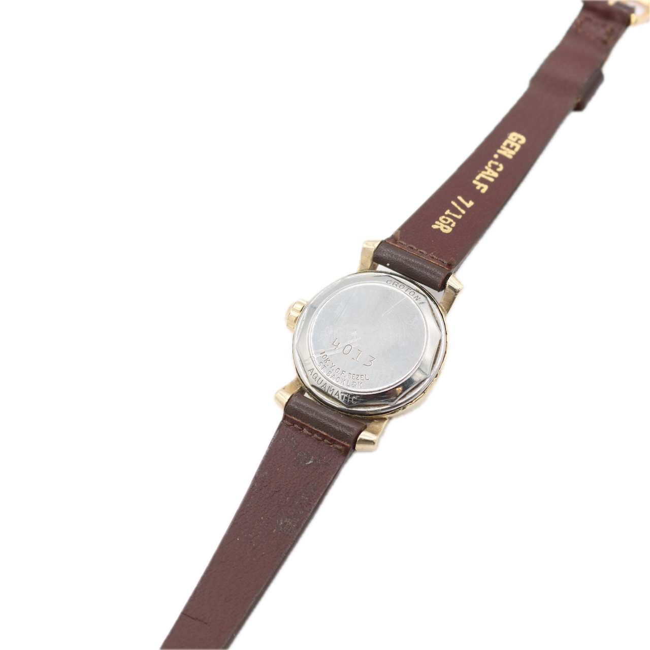 Vintage Croton 4013 Aquamatic Ladies Mechanical Wristwatch E3EN Steel & 10k GF