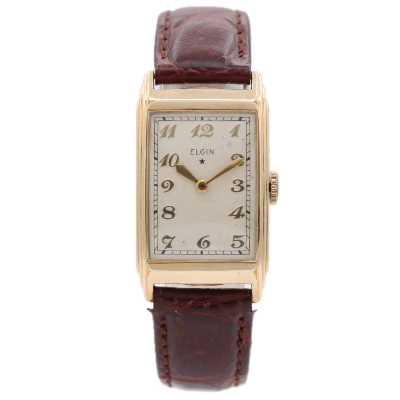 Vintage 1936 Elgin Curved 15 Jewel Men's Mechanical Wristwatch 484 USA 10k GF