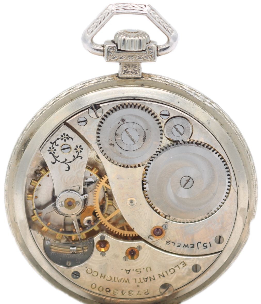 Vintage 12s 1925 Elgin The Boulevard 15 Jewel Mechanical Pocket Watch 315