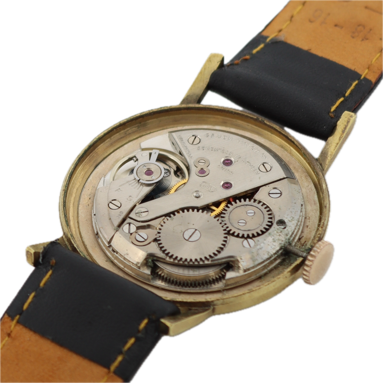 Vintage 33mm Gruen James Bond Men's Mechanical Wristwatch 510 Swiss Gold Tone