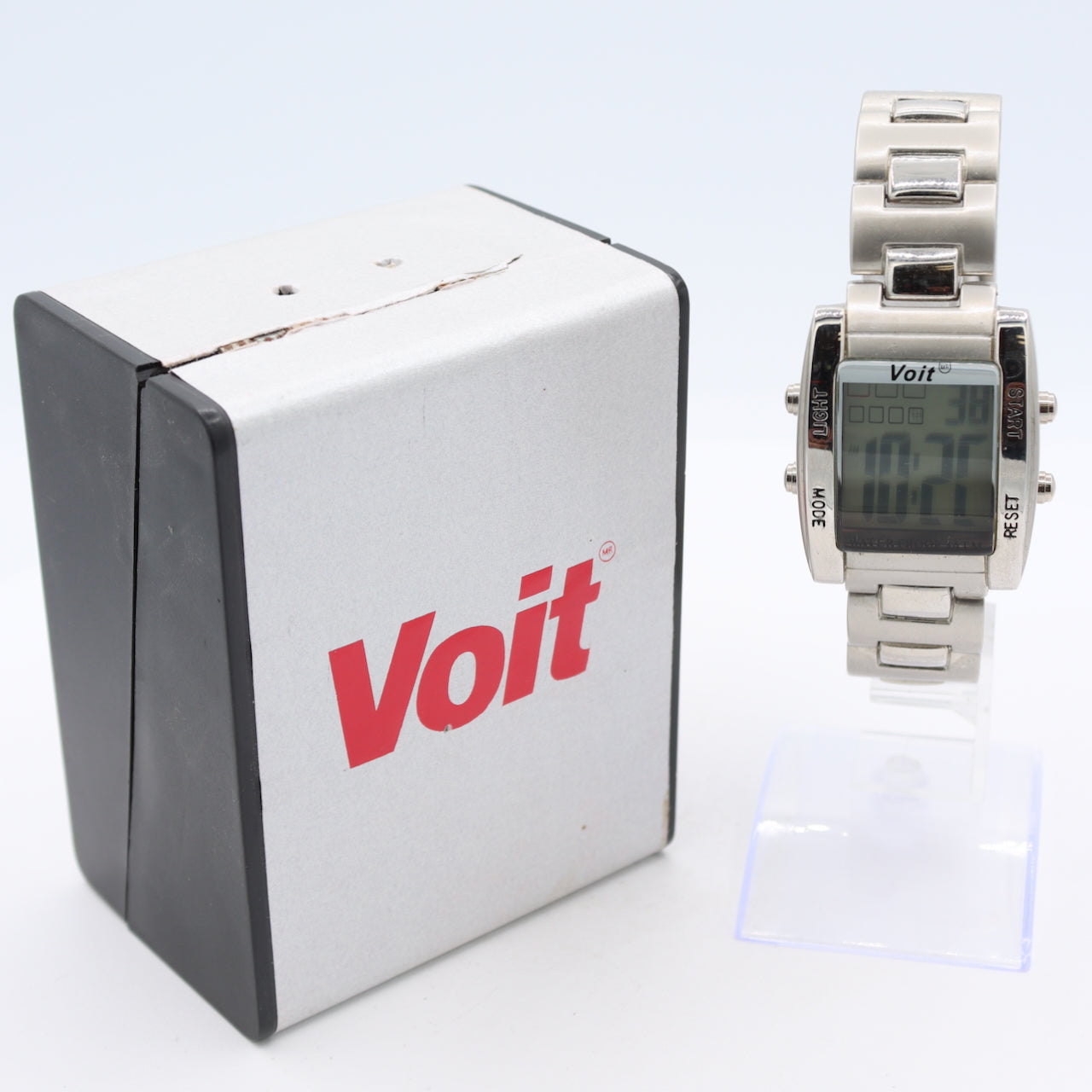 Vintage Voit 9284 Digital Sports Men's Digital LED Wristwatch S.Steel With Box