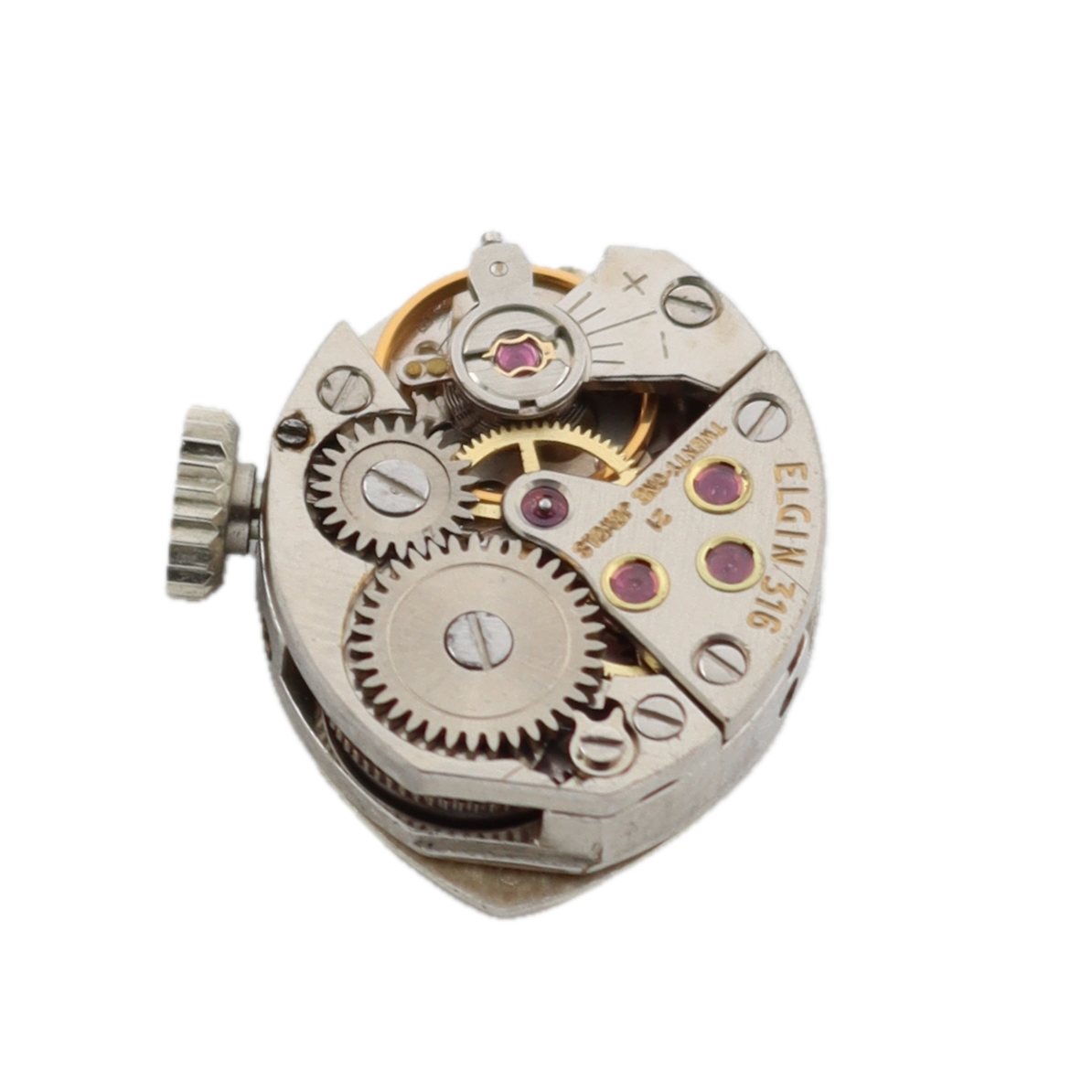 Vintage Helbros Cocktail Men's Mechanical Wristwatch Elgin 316 Chrome Plated