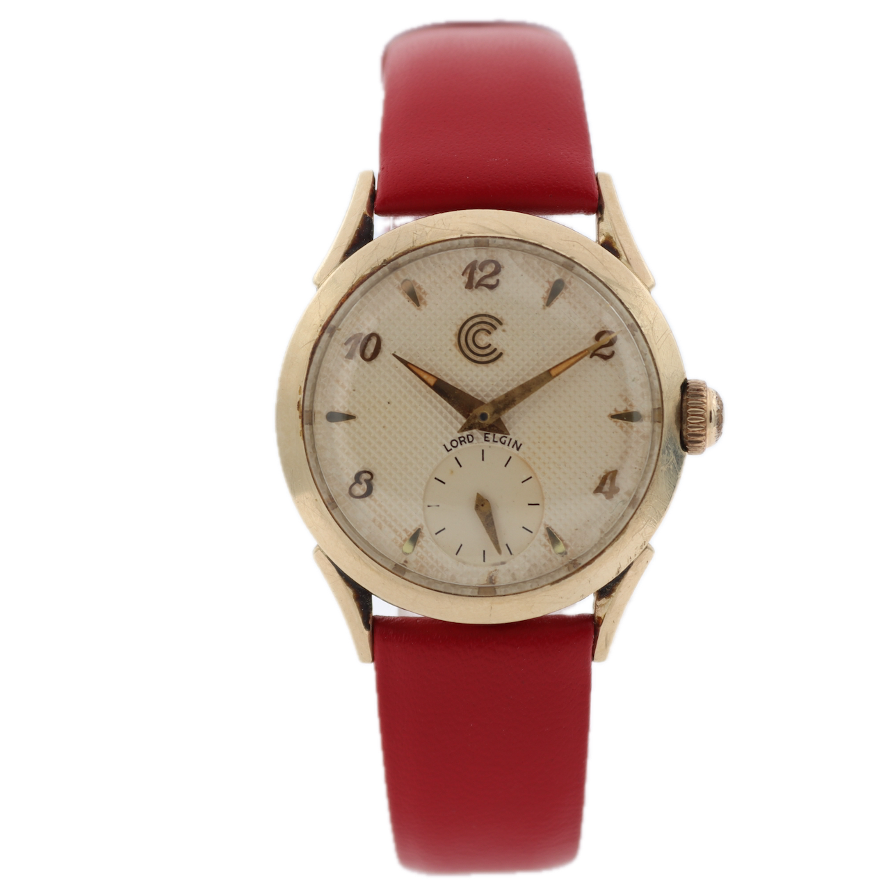 Vintage 30mm Lord Elgin 7687 Continental Can 23j Men's Wristwatch 780 10k GF