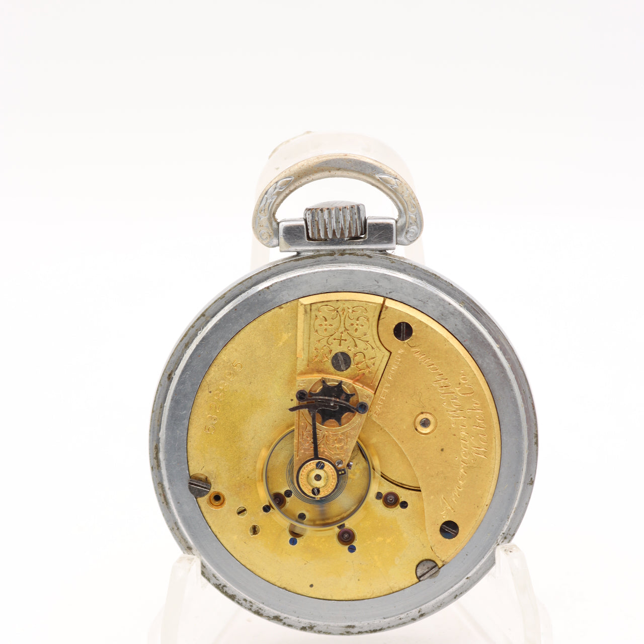 Antique 18s 1892 Waltham Pinstriped 15 Jewel Pocket Watch P.S. Bartlett Nickel