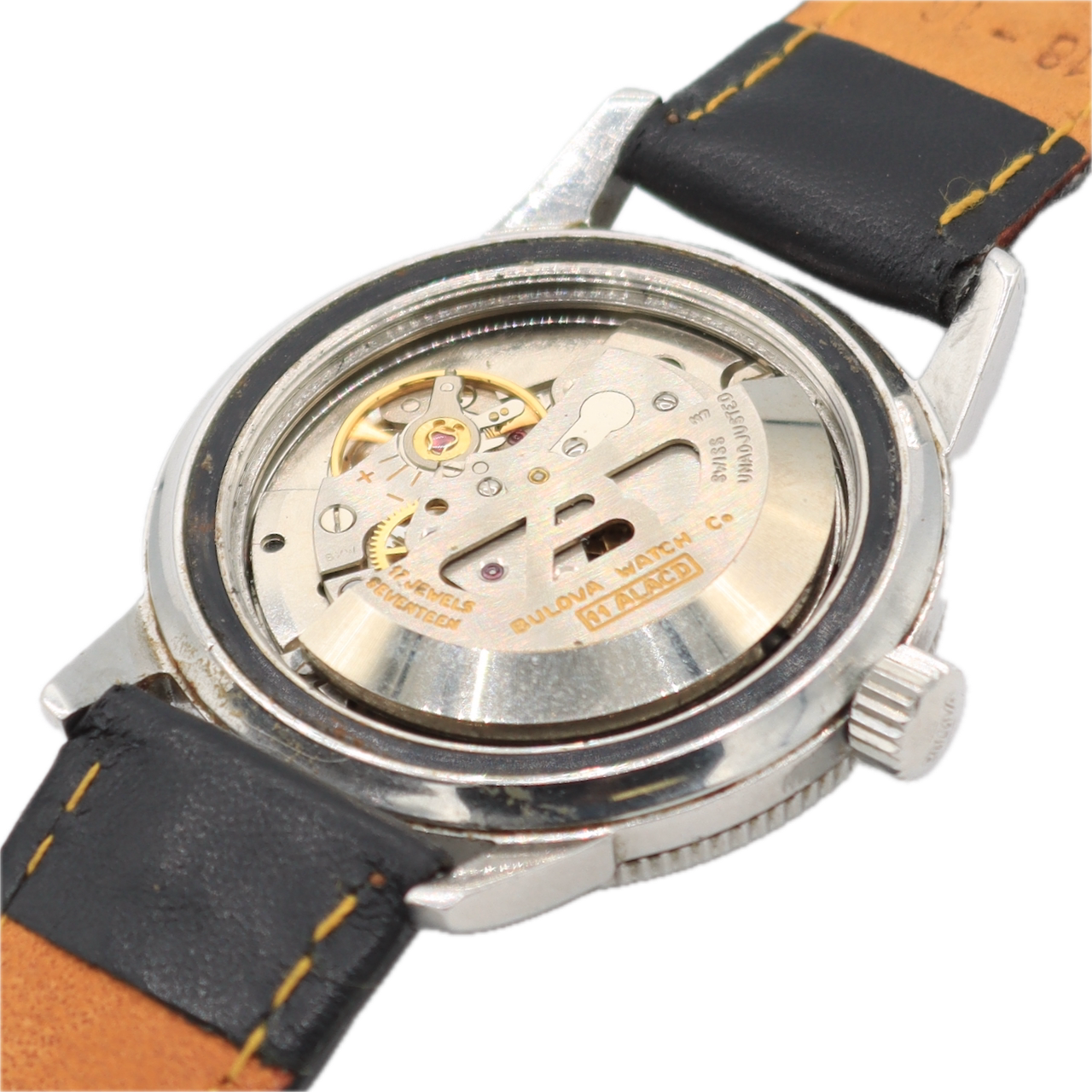 Vintage 35mm Bulova 386-4 Devil Diver Men's Automatic Wristwatch 11 ALACD Steel