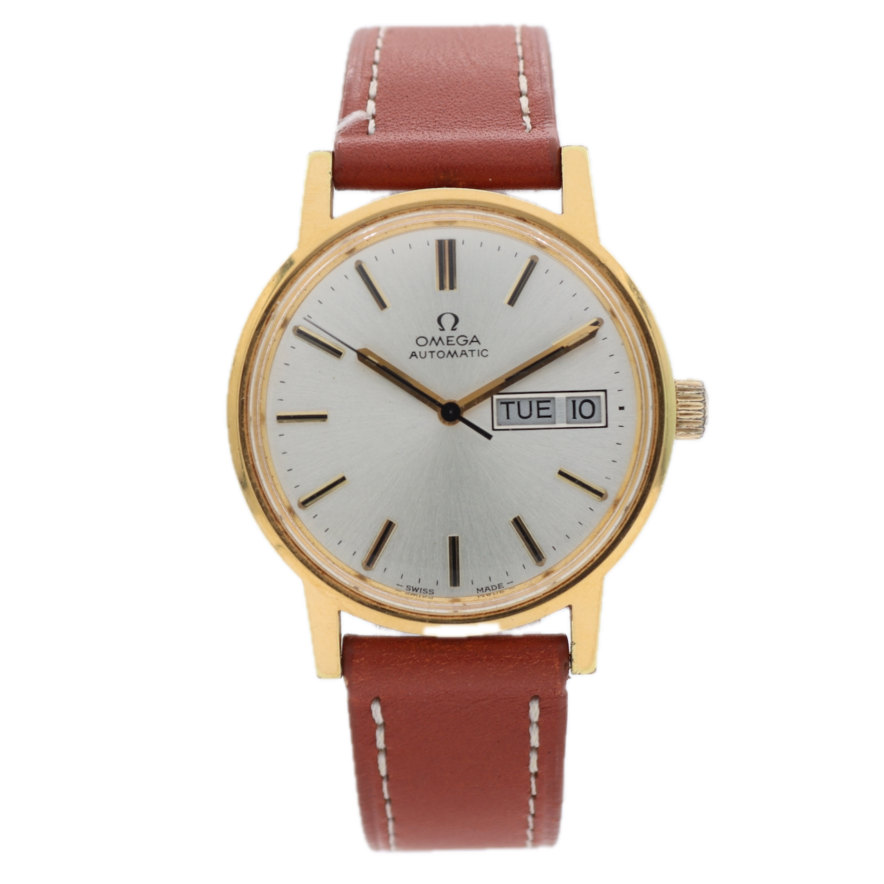 Vintage 1975 Omega 166.0117 Day Date Men's Automatic Wristwatch Gold Plated