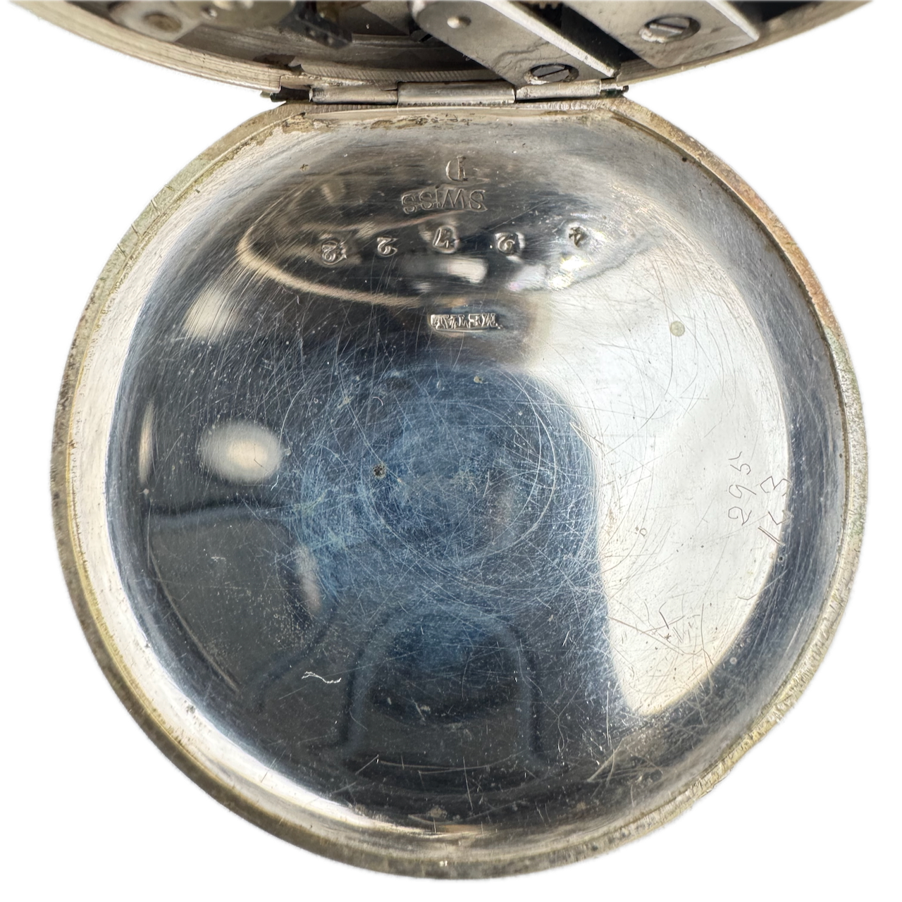 Antique K&M Moon Star Cylinder Escapement Pocket Watch Sterling Silver Swiss