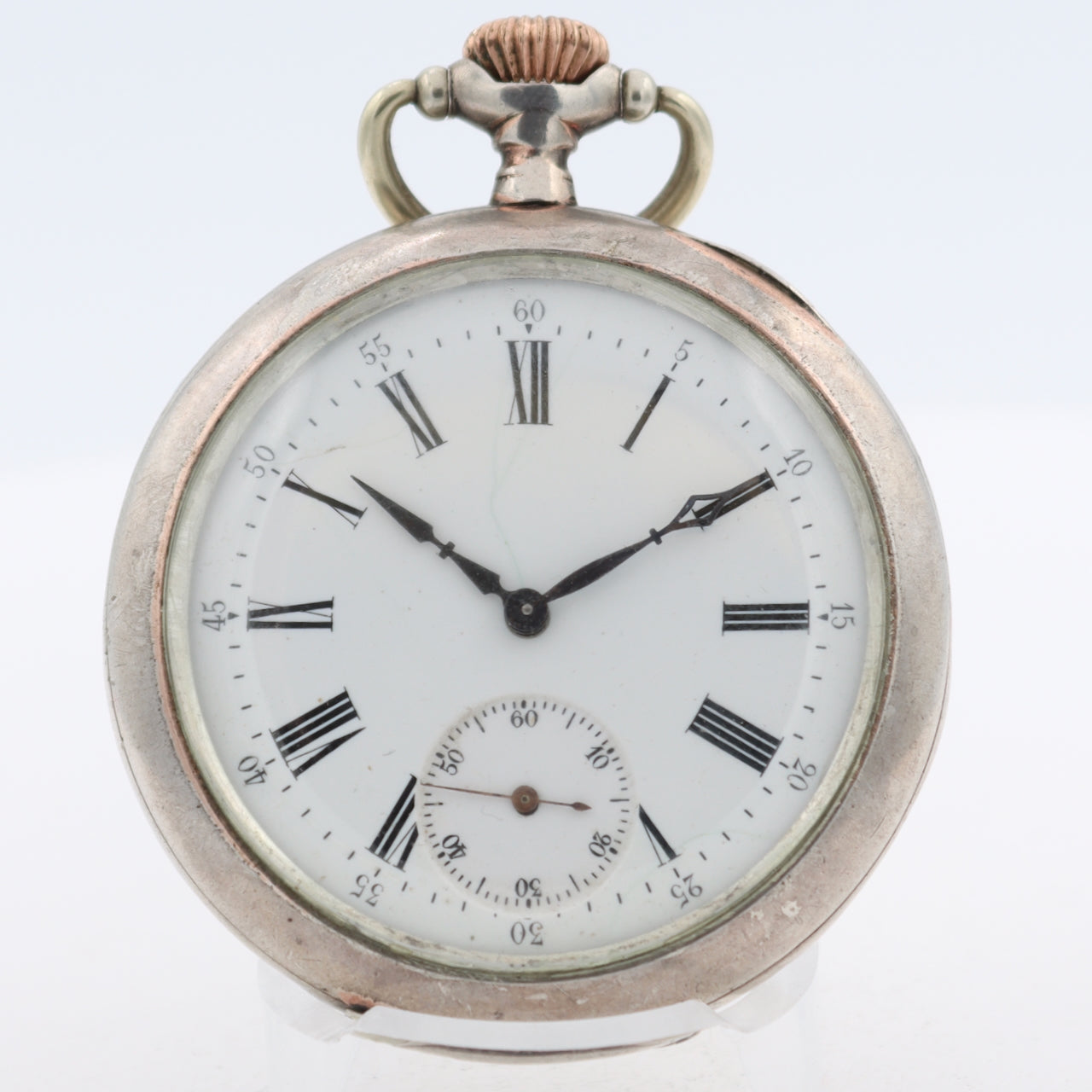 Antique 16s Cyrus G.T. Engraving 15j Mechanical Pocket Watch .800 SilverSwiss