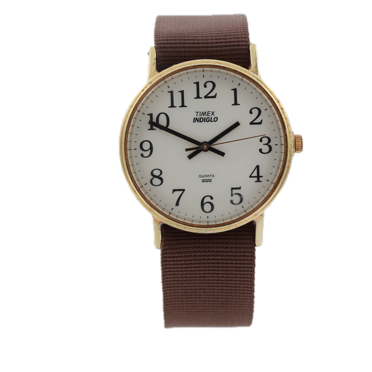 Vintage Timex White Dial Indiglo Men's Quartz Wristwatch Philippines Gold Tone