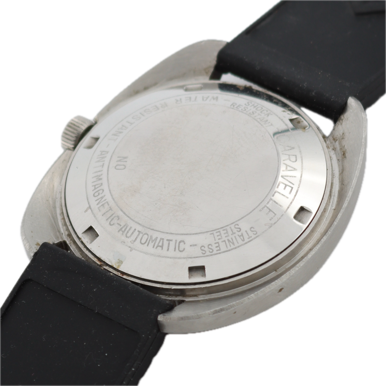 Vintage 1970 Caravelle Cream Dial Men's Automatic Wristwatch Steel Day Date