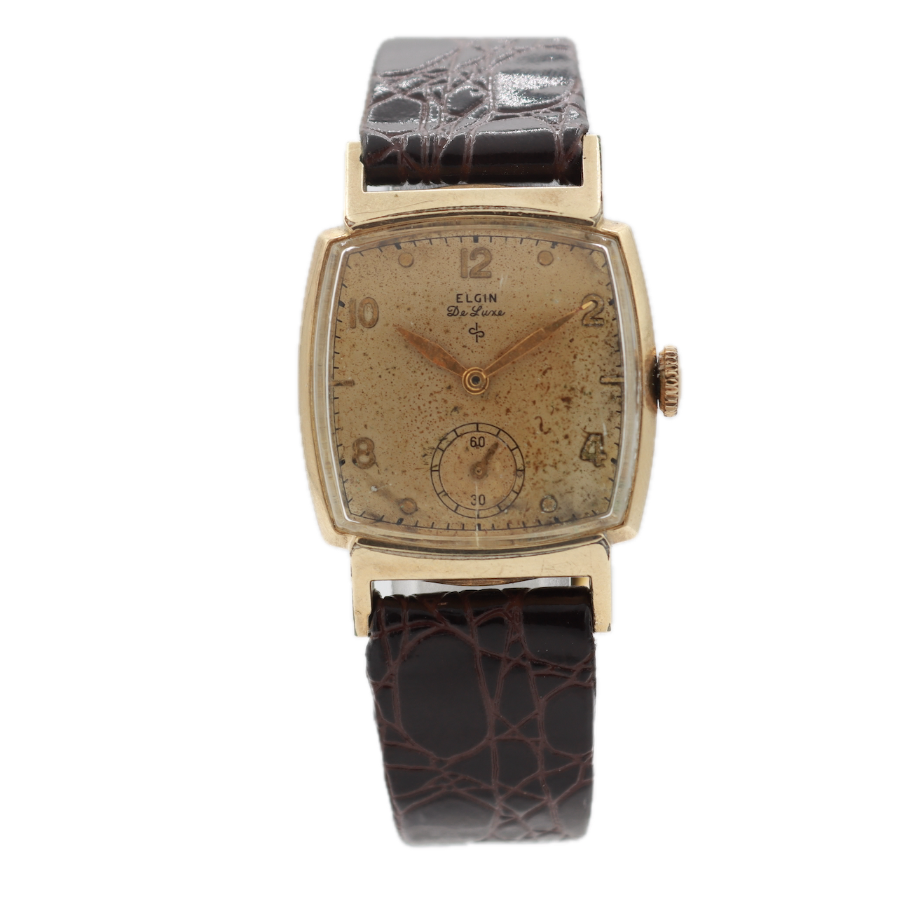 Vintage Elgin 5713 De Luxe Men's Mechanical Wristwatch 555 USA 10k Gold Filled