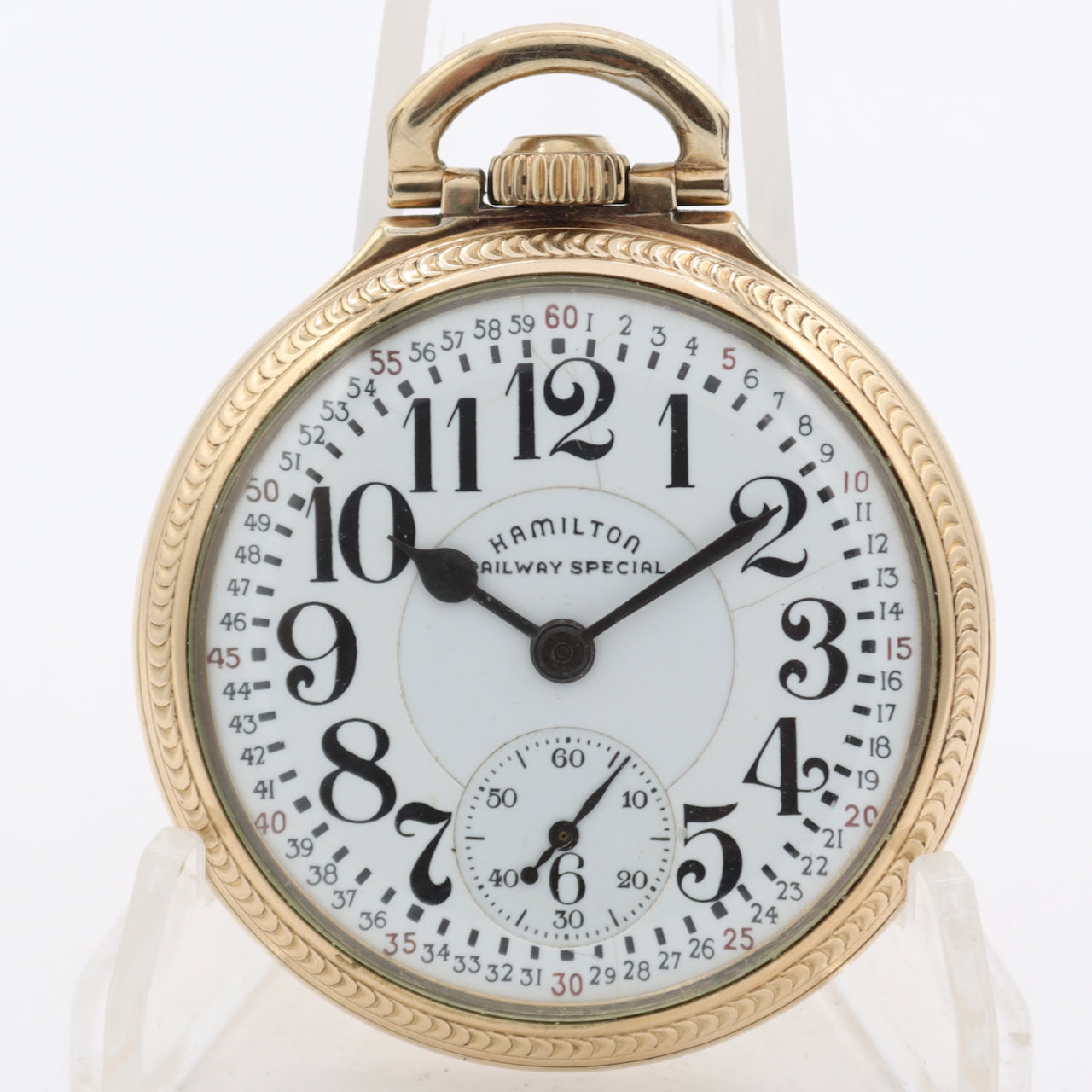 Vintage 1942 Hamilton 21j Mechanical Railroad Pocket Watch 992B 10k RGP USA