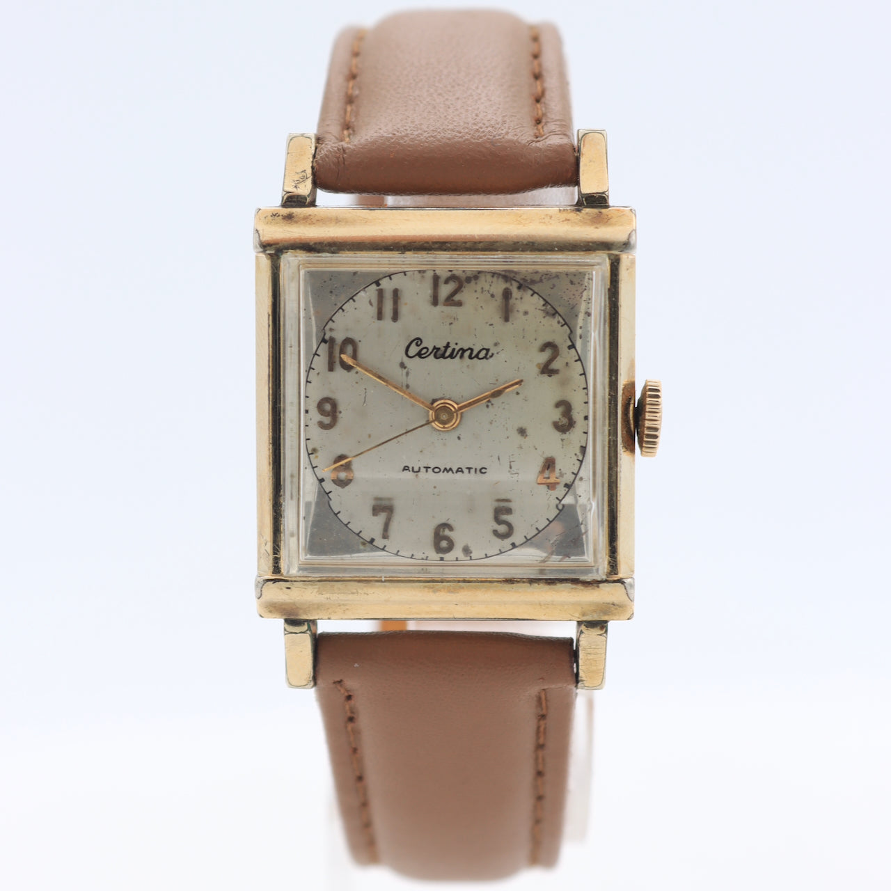 Vintage Certina Square Silver Corner Men's Automatic Wristwatch 21-0114 Swiss