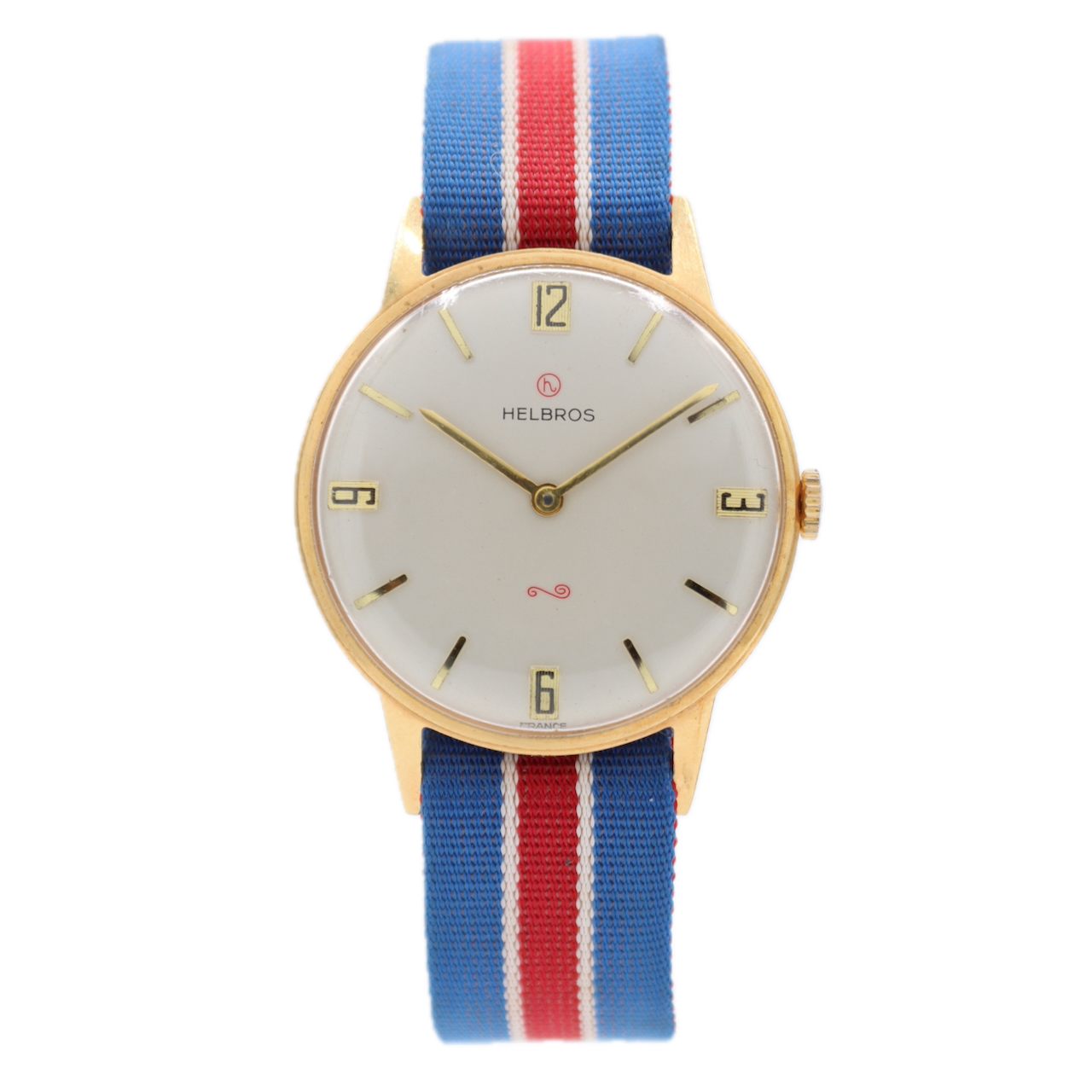 Vintage 34mm Helbros Men's Mechanical Wristwatch Savoie 238 France Gold Tone