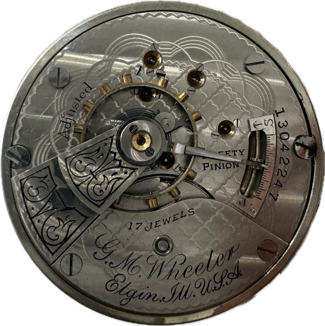 Antique 18S Elgin G.M.Wheeler Open Face Pocket Watch 352 Silverode Swing Out