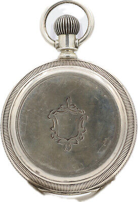 Antique 18S Hampden Congress Street 11 Jewel Key Wind Pocket Watch Silverine