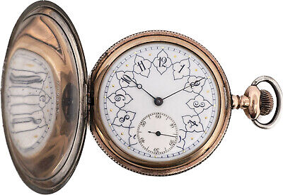 Antique 16S Plymouth Hunter Pocket Watch 171 Sterling Multi Color&Tri-Color Gilt