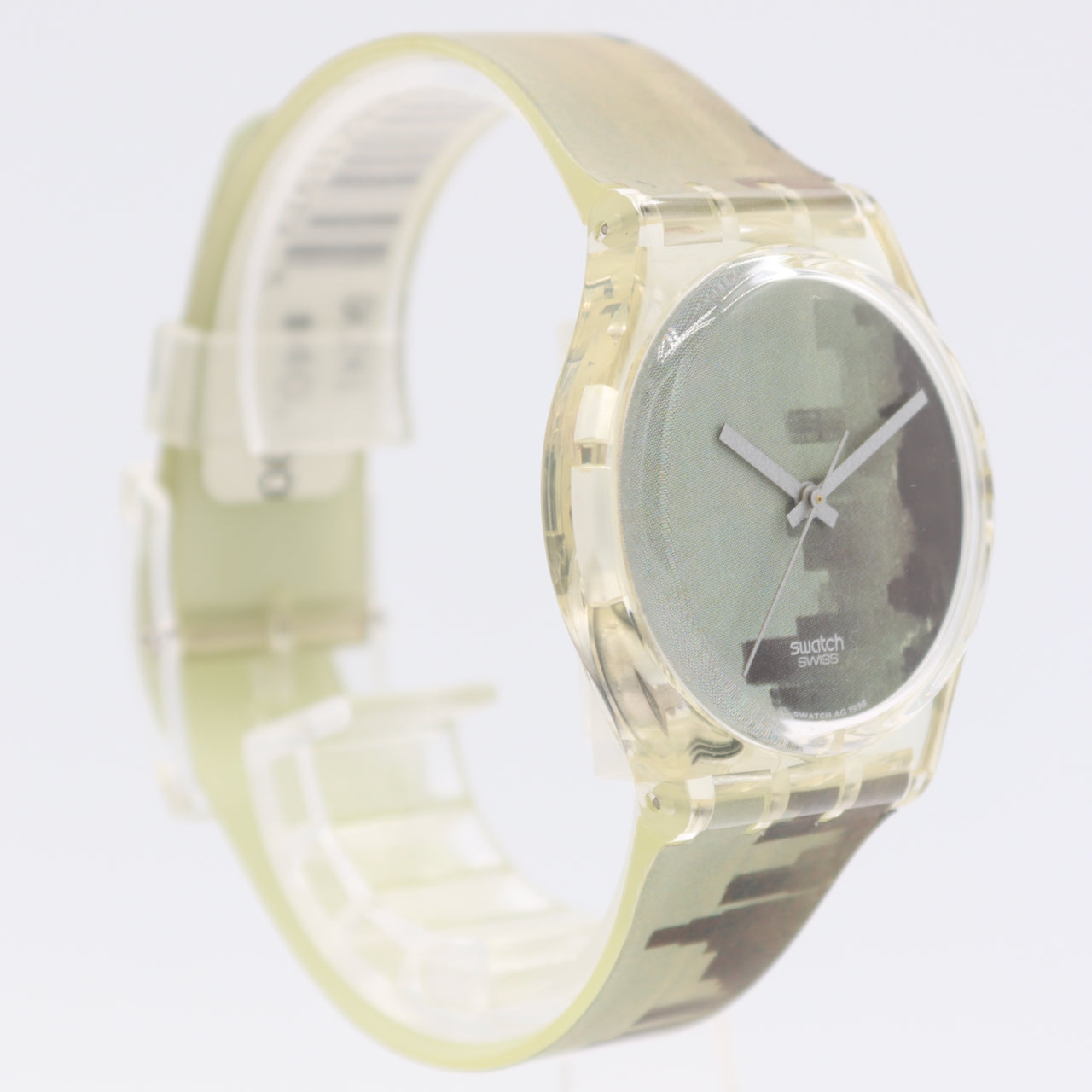 34mm 1997 Swatch GK241 Oxygen Men's Quartz Wristwatch Swiss City Skyline W/Case