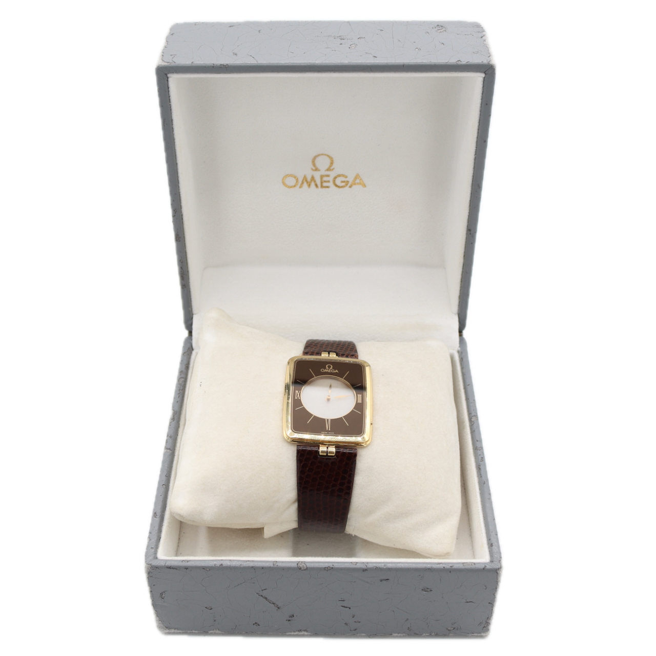 Vintage 28mm Omega La Magique Men's Quartz Wristwatch 18k Gold Scarface