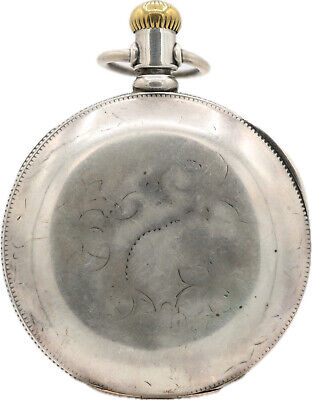 Antique 18 Size Hampden Model 3 15 Jewel Mechanical Pocket Watch Coin Silver