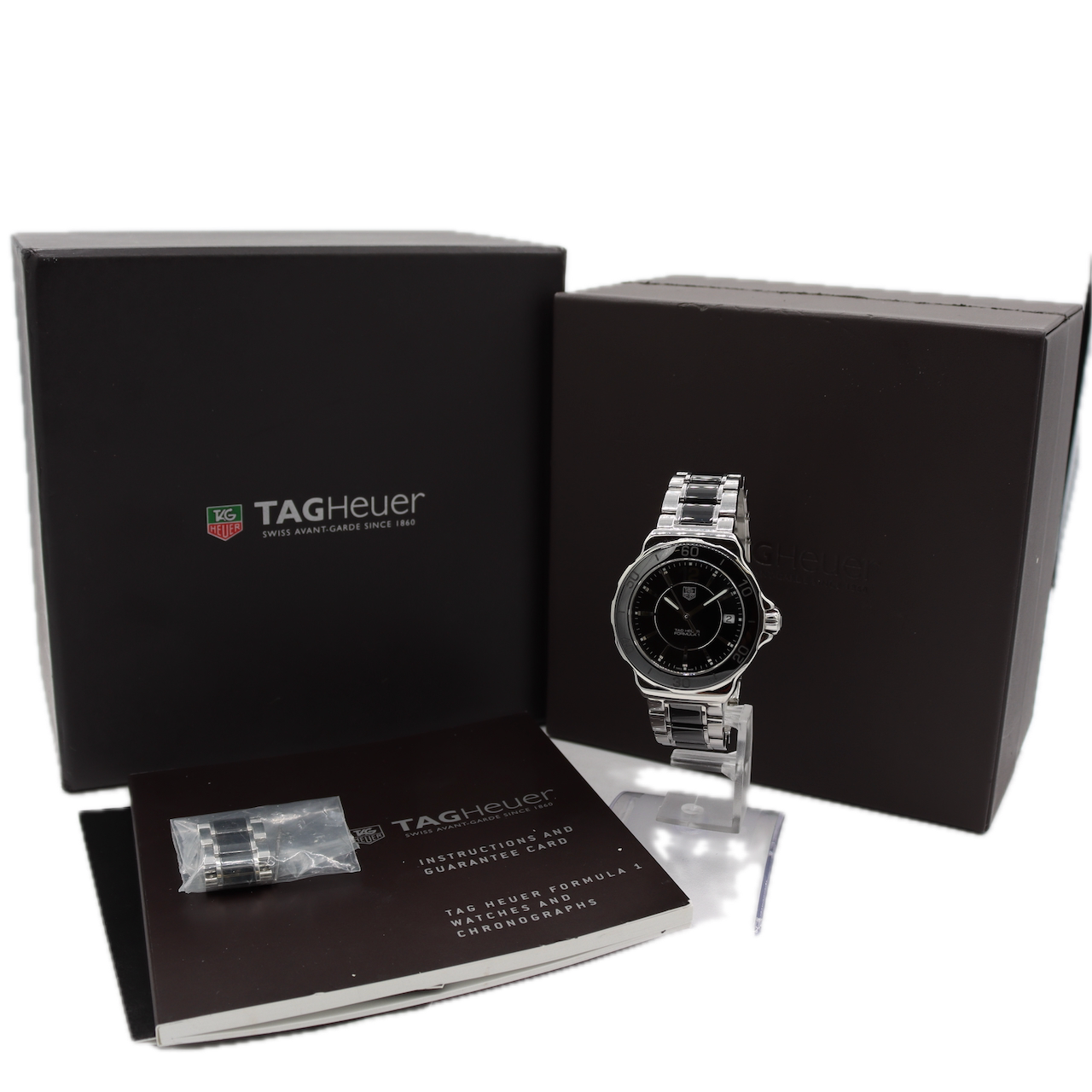 37mm Tag Heuer Formula 1 Ladies Quartz Wristwatch Steel & Ceramic With Box