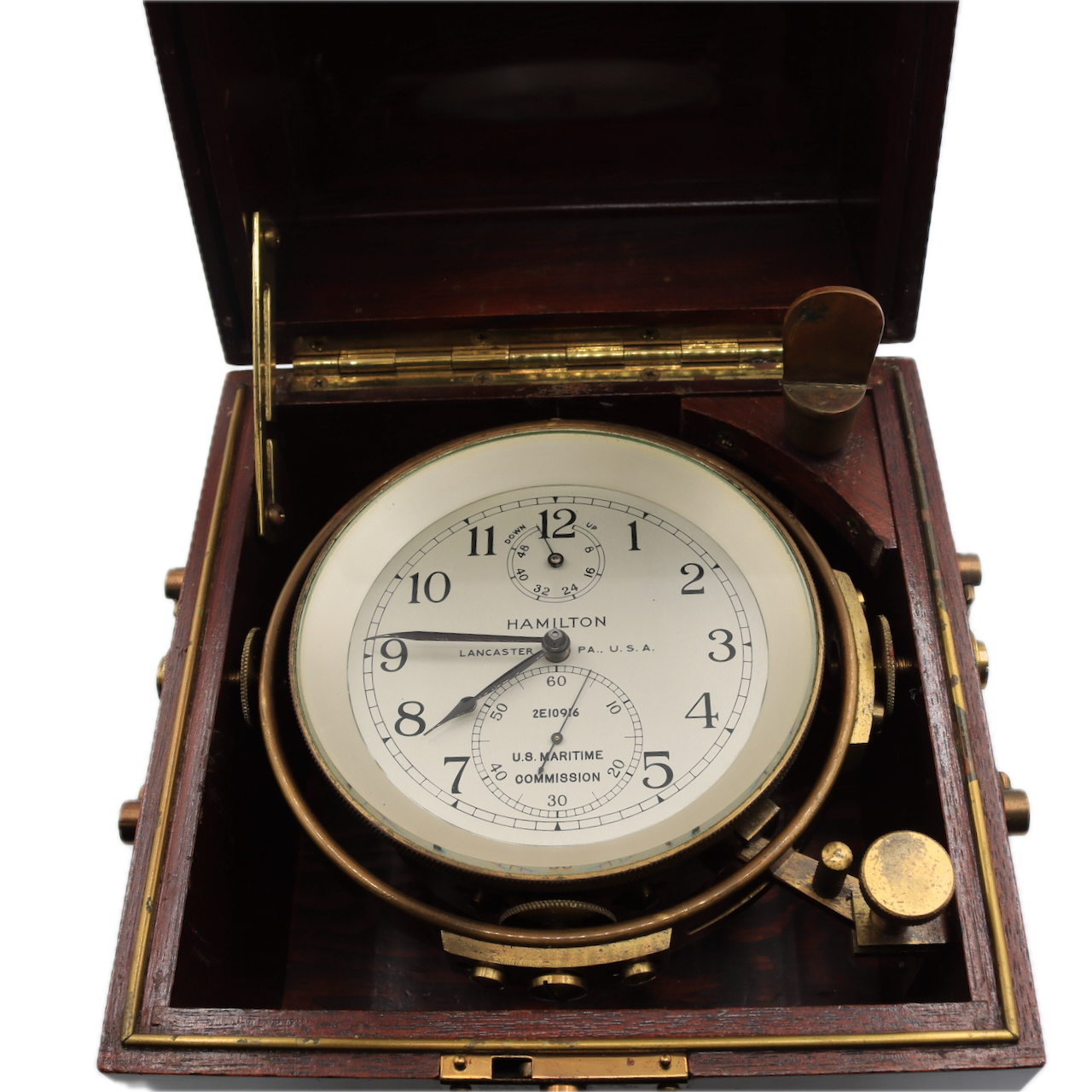 Antique 1941 Hamilton Mod. 21 Maritime Commission Ships Chronometer ClockDetent