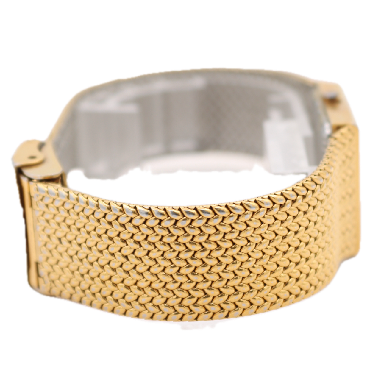 22.5mm Wittnauer 9782 Tank Style Men's Quartz Wristwatch Gold Tone Diamond 12