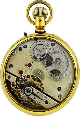 Antique Pivoted Detent Chronometer Pocket Watch Runs Swiss High Grade Nickel