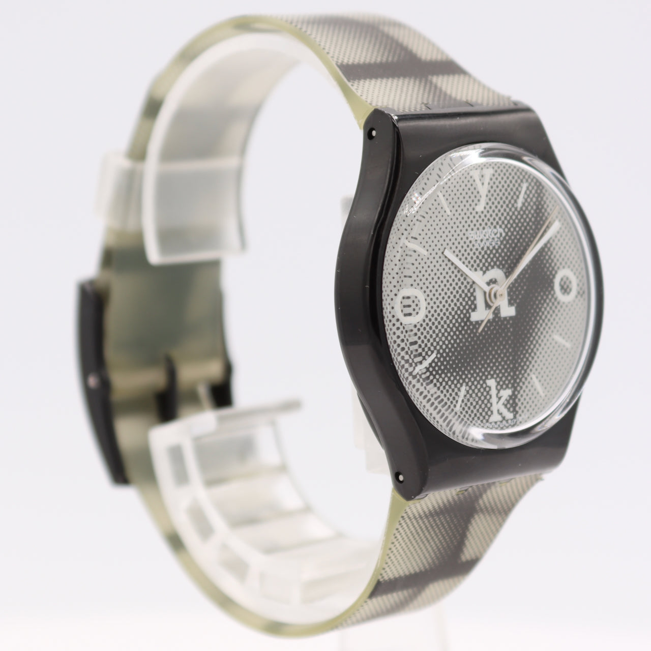 34mm 1996 Swatch GB168 Yoko Ono Men's Quartz Wristwatch Swiss Film No. 4 W/Case