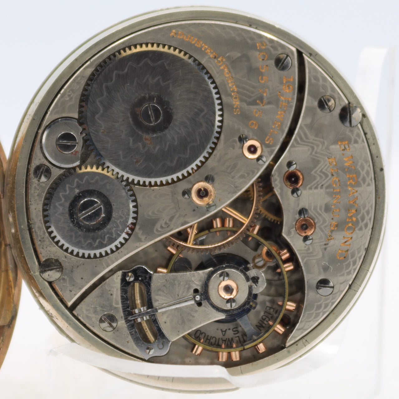 Antique 16s Elgin B.W. Raymond 19 Jewel Mechanical Pocket Watch 455 20 Year GF