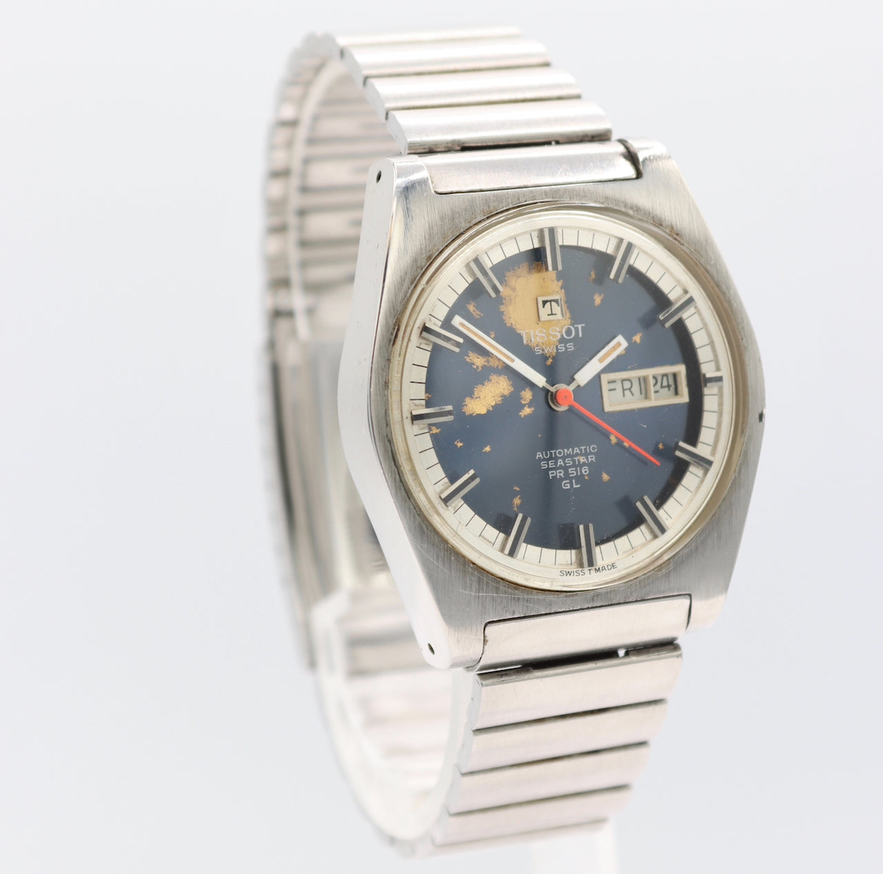 Vintage 36mm Tissot 46572-6X Sea Star PR516 Men's Automatic Wristwatch 796