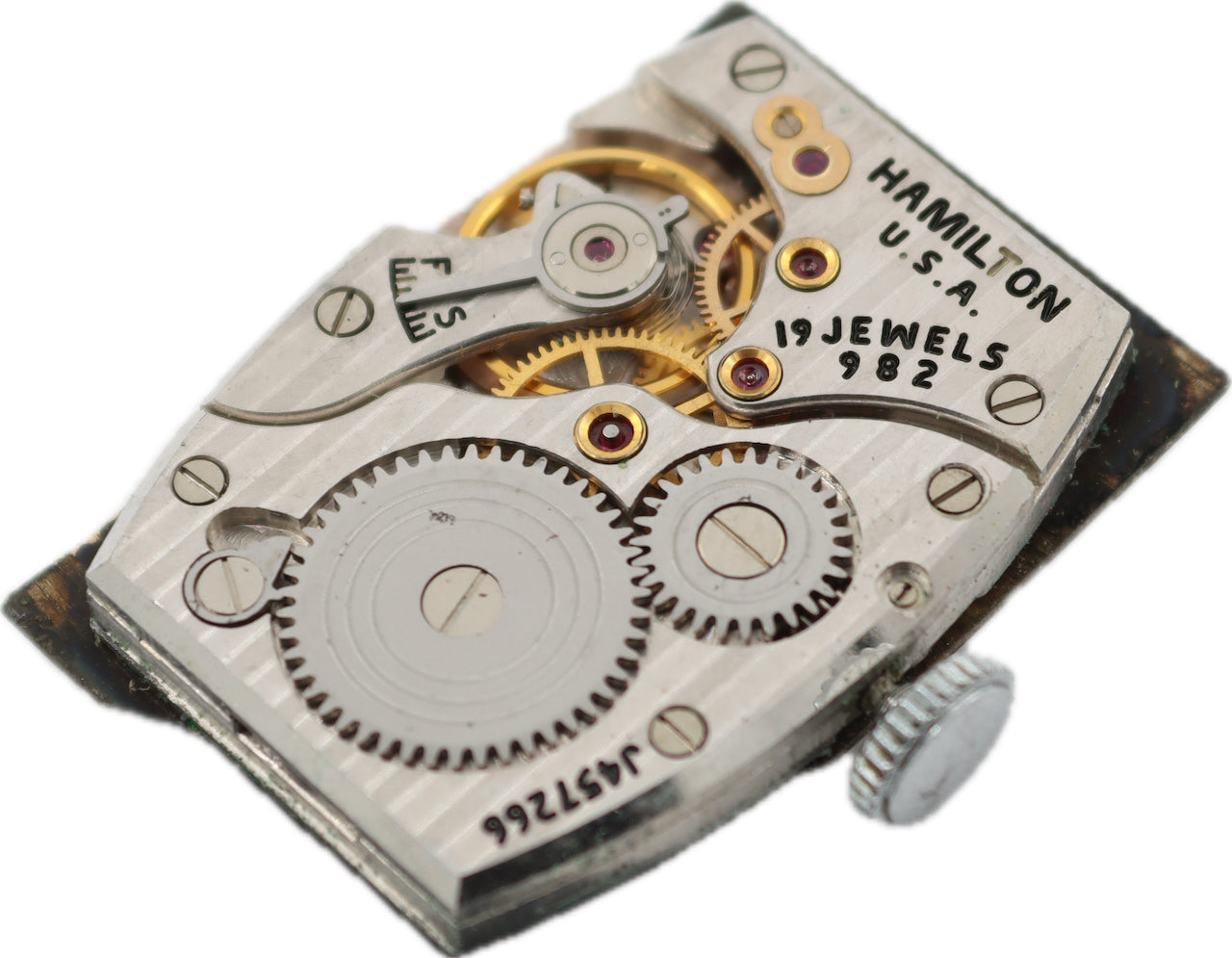 Vintage Hamilton Diamond Dial Men's Mechanical Wristwatch 982 PlatinumJobber