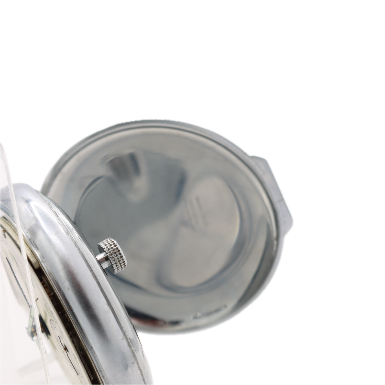Antique 54mm Solora Mechanical Alarm Pocket Watch Chrome Plated Swiss Made