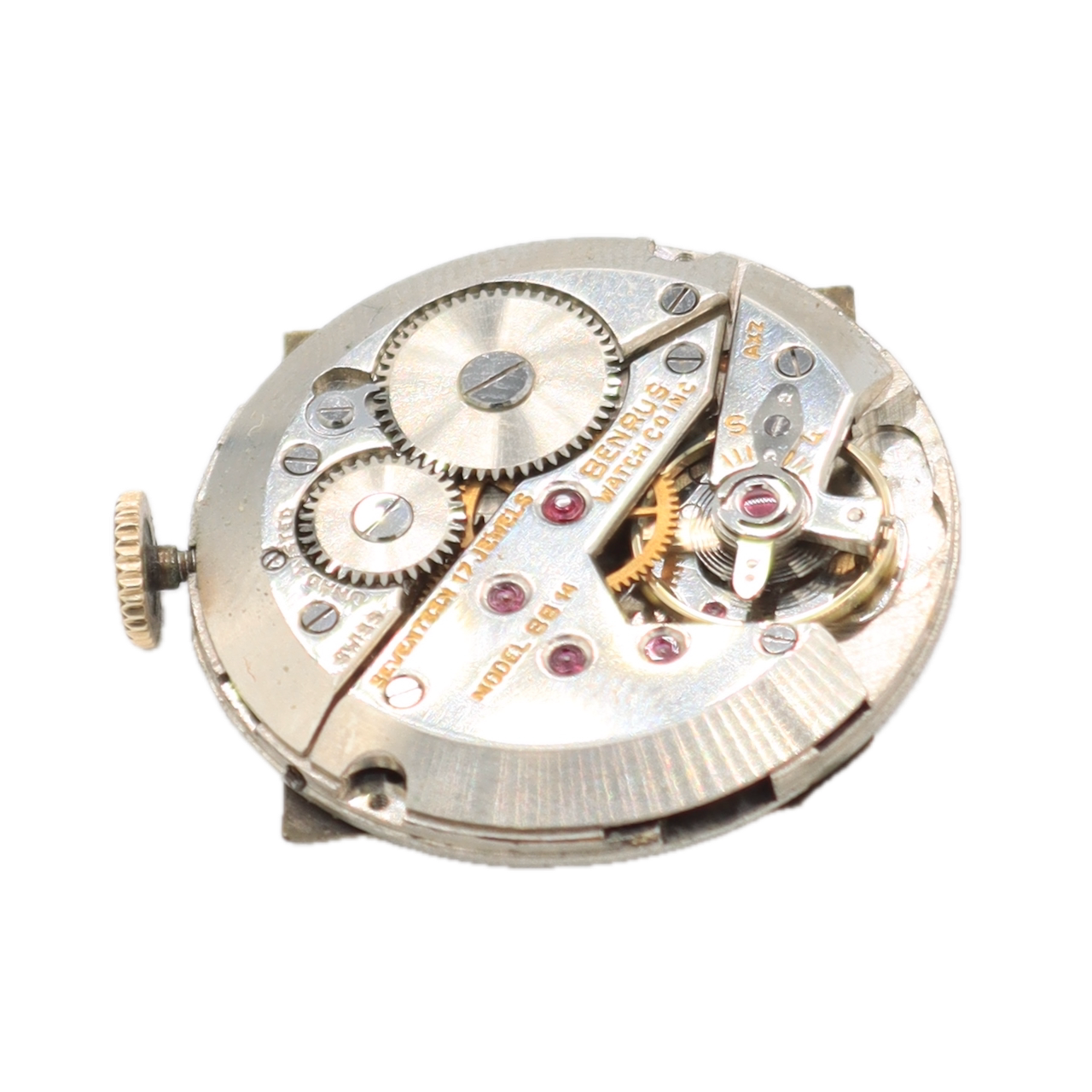 Vintage 28mm Benrus Men's Mechanical Wristwatch Swiss Stainless Steel