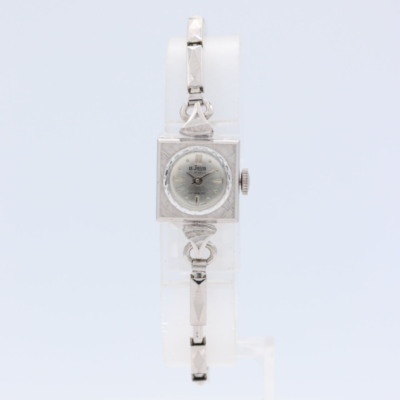 Vintage LeJour Linen Case Lady Mechanical Wristwatch AS 1677 Swiss 10k RGP NOS