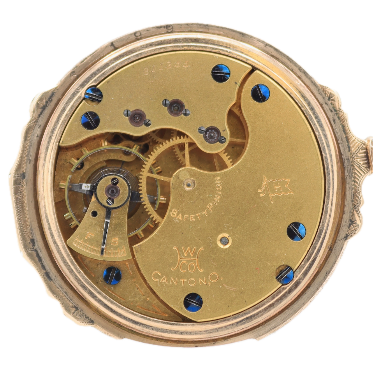 Antique 18s 1893 Hampden Box Hinge Mechanical Pocket Watch 110 H Gold FIlled