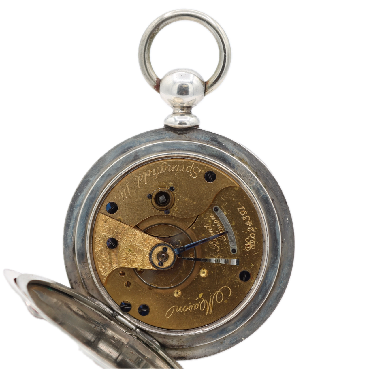Antique 18s 1873 Illinois 4oz 7J Key Wind Pocket Watch Mason Coin Silver USA