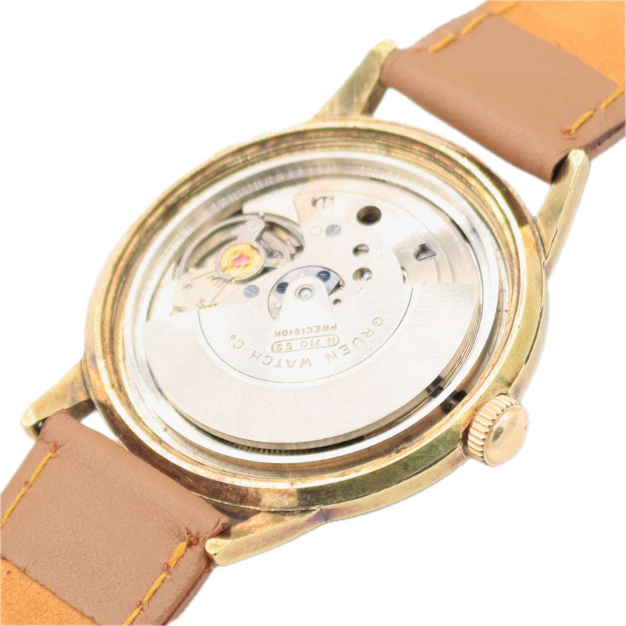 Vintage 35mm Gruen Precision 17 Jewel Men's Automatic Wristwatch N710 SS Runs