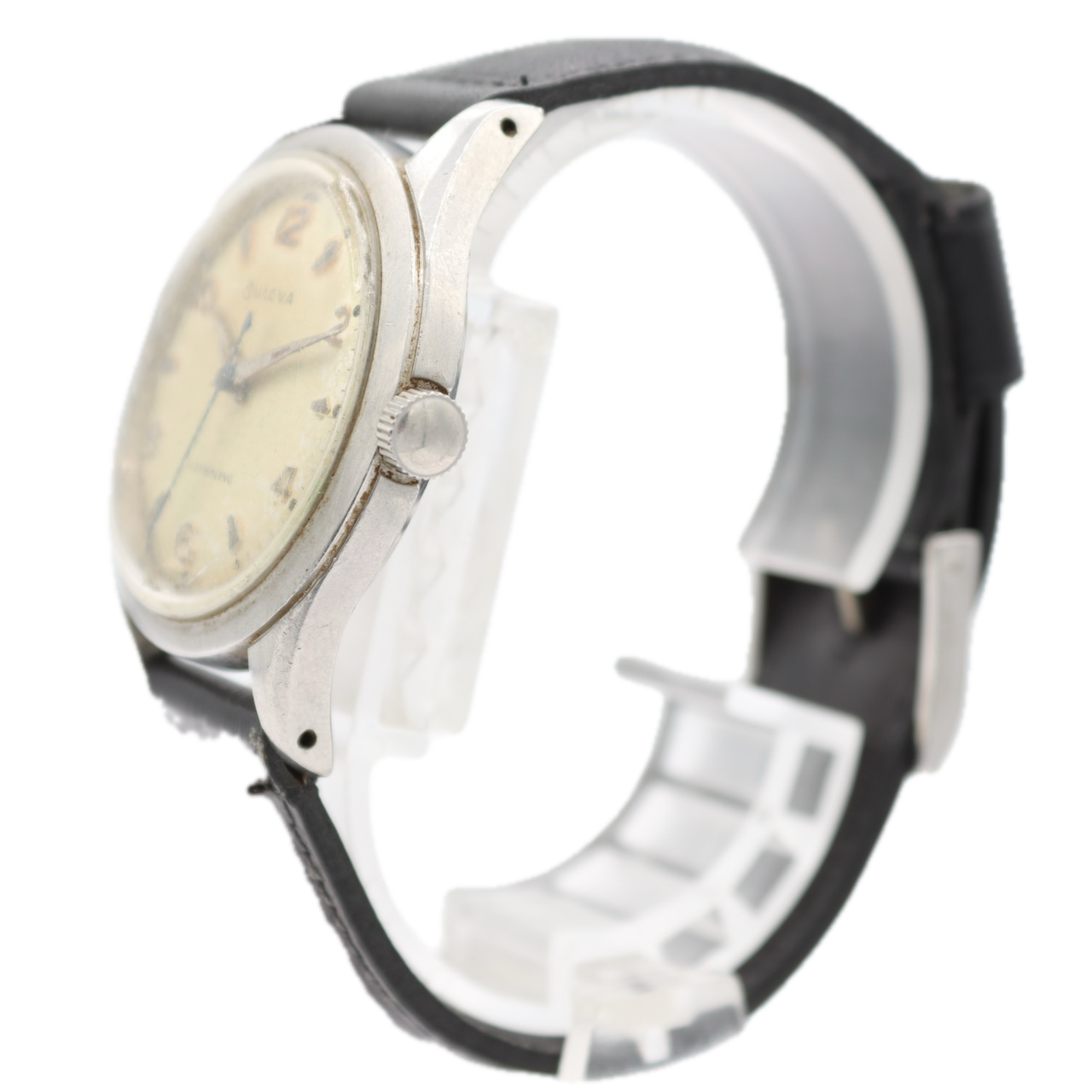 Vintage 34mm Bulova Men's Automatic Wristwatch Swiss Made Stainless Steel