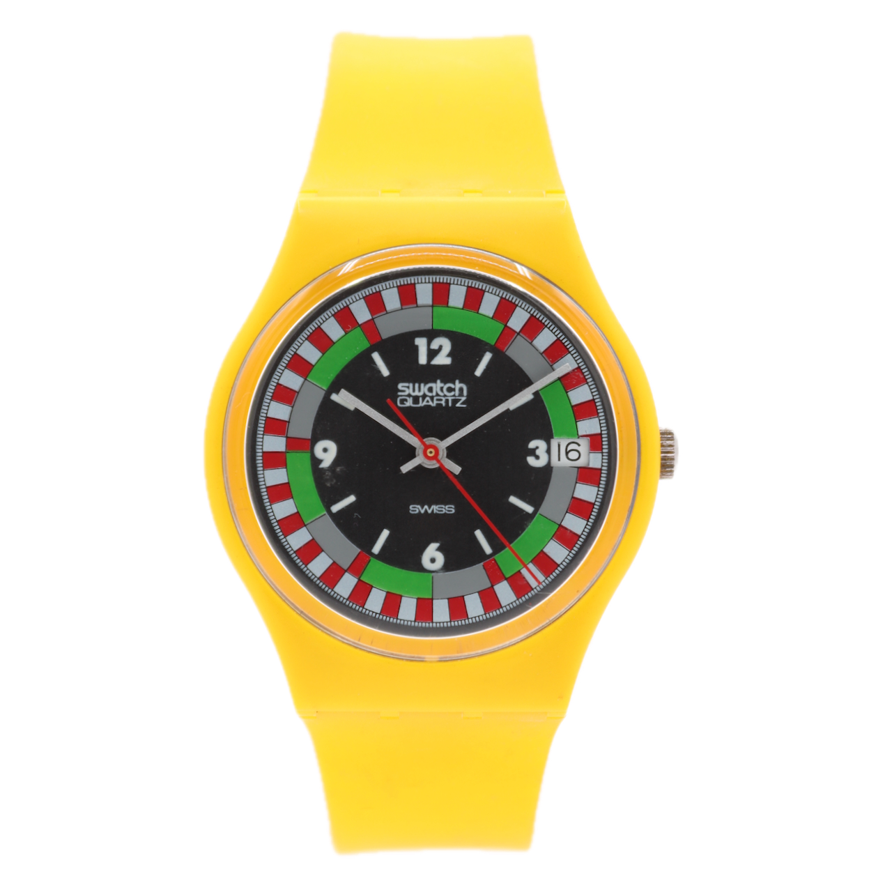 Vintage Swatch Yellow Racer GJ400