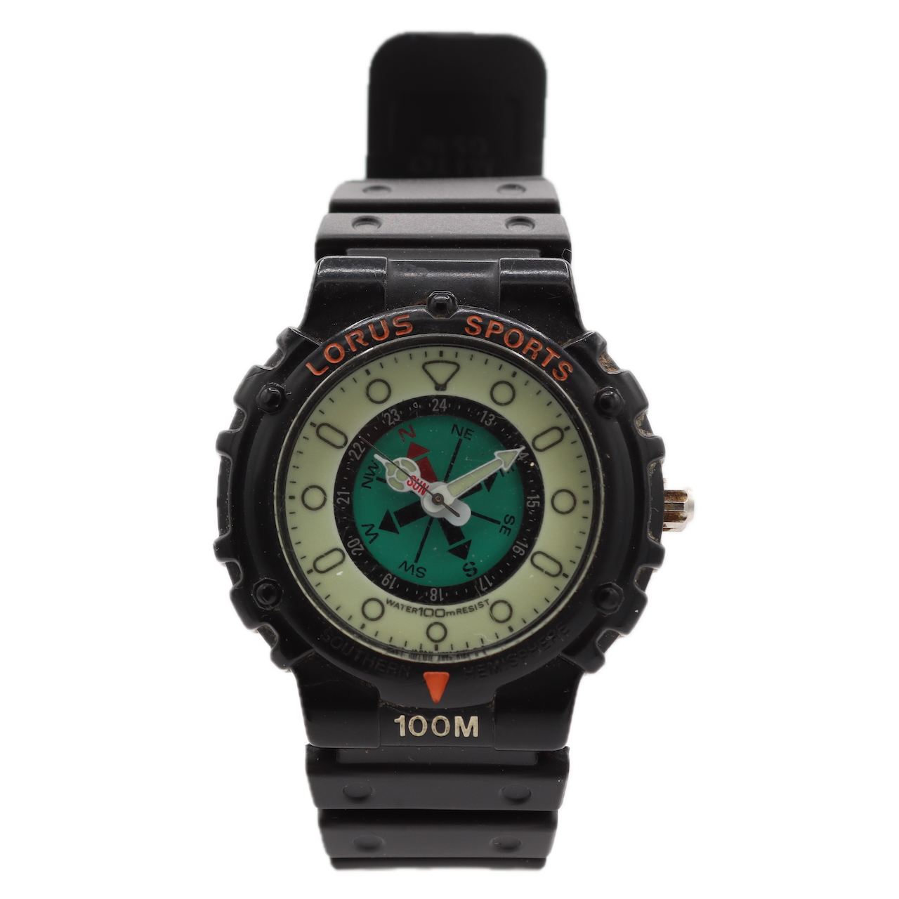 Vintage Lorus Sports V829-0080 Lumed Compass Men's Quartz Wristwatch Japan