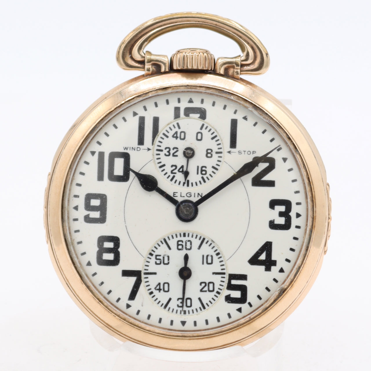 Vintage 16s Elgin Raymond Wind Indicator 23j Railroad Pocket Watch 494 10k GF