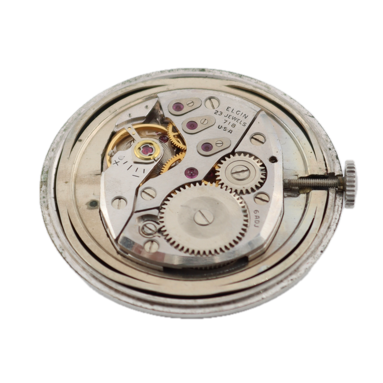 Vintage 32mm Lord Elgin 9520 Shockmaster Men's Mechanical Wristwatch 718 10k RGP