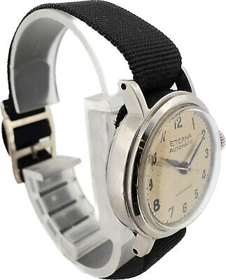 Vintage Eterna 17 Jewel Ladies Bumper Automatic Wristwatch 1034H Stainless Steel